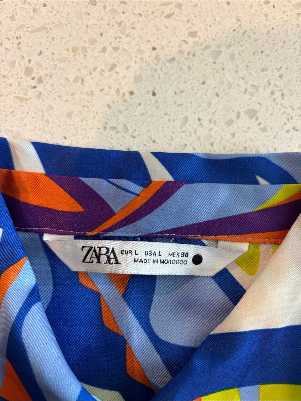 Zara Multicolor Button-Up Shirt - Orange, Blue, Purple - Picture 3 of 4